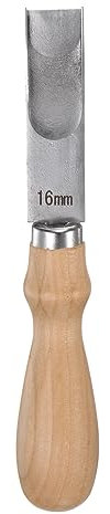 QUARKZMAN Cuero Borde Biseladores 16mm Ancho Boca Inoxidable Acero Skiver Cuero Herramienta Cuero Borde Rebajado Biselador con Madera Mango para Adelgazamiento Elaboración