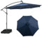 COSTWAY Ombrellone da Giardino con 40 Luci a LED, con Sacco di Sabbia, Ombrellone da Esterno 300 cm con Altezza Regolabile, Ombrellone per Giardino Piscina Patio, 300 x 300 x 250 cm (Blu)