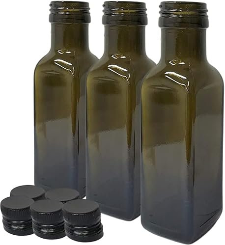 Firmadigaranzia 20 Bottiglie Per Olio aceto E Liquore 100 ml - Marasca Vuote In Vetro Scuro Uvag Quadre autodosanti Olio Salvagoccia e Tappo Ermetico - Made In Italy - Uso professionale e domestico