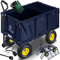 KESSER® Bollerwagen 550kg belastbar Gartenwagen Transportwagen Gartenkarre herausnehmbare Plane Gerätewagen Handwagen vielseitig einsetzbar inkl. Handschuhe Navyblau