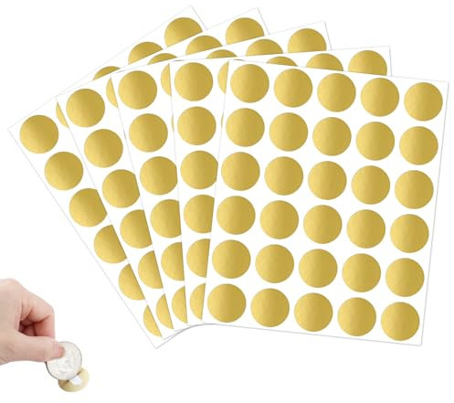 Rubbellose Selber Machen, 150 Stück Rubbelaufkleber Rund, Gold Rubbel Etiketten 2,5 cm, Überraschungen Scratch Sticker, Scratch Off Label für Spiel, Gutschein, Rubbellos