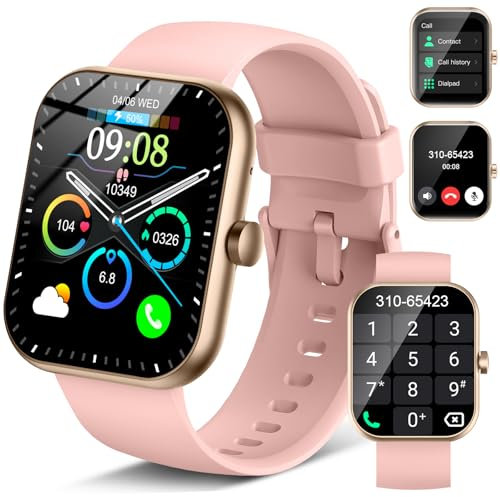 Motast Smartwatch Damen Herren, 1,96 HD Fitnessuhr Smart Watch mit Telefonfunktion, Fitness Tracker Sportuhr mit Pulsmesser Schlafmonitor Schrittzähler, 113+Sportmodi, IP68 Wasserdicht Uhr für iOS