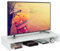 White Monitor & TV Riser Stand - Ergonomic 12cm Height Desk Organiser for Screens up to 32, Space Saving Design 85x35x12cm (LxWxH)(33.5x13.8x4.7)
