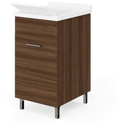 Savinidue Mobile con lavatoio 45 cm Rovere Moka 1 ANTA con Vasca e asse lavapanni 4797