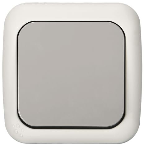 EGB Feuchtraum Aufputzschalter IP54, starre Leiter bis 2,5mm², VDE/KEMA KEUR, Lichtschalter aufputz, Wasserfest