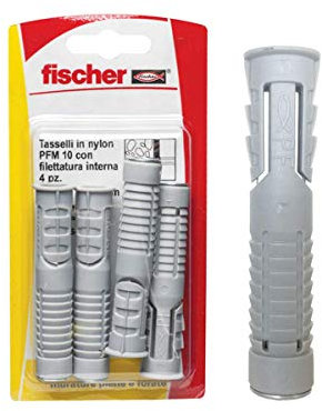 Fischer Fissaggio per Mensola a Scomparsa PFM 10 K in Blister, 4 Tasselli per Murature Piatte e Compatte, 504549