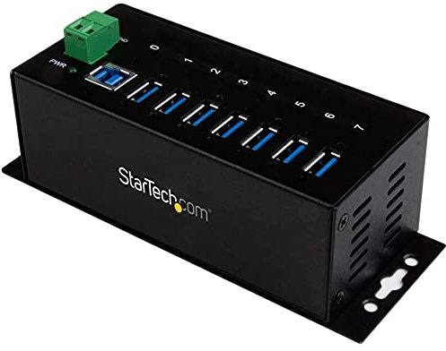 StarTech.com Industrieller 7 Port USB 3.0 Hub mit Überspannungsschutz - USB Hub zur Klemmleisten / DIN-Schienen Montage