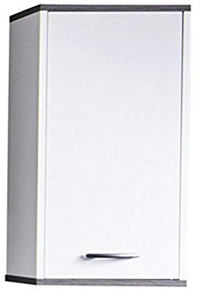 trendteam smart living - California - Hängeschrank - Weiß/Rauchsilber - Schrank für das Badezimmer hängend - (BxHxT) 32 x 60 x 21 cm - 2 Fächer, 1 Einlegeboden - Kratzfest