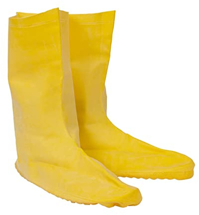 Cordova LBC10 Hazmat/Nuke Boots, .75 MM Thickness, Natural Rubber, Yellow, Unlined, 12-Inch Length, Ribbed/Textured Sole for Grip, X-Large for Shoe Sizes 11-12.5