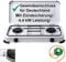 Campingkocher Gaskocher 2-flammig 50 mbar weiss mit Zündsicherung inkl. Gasschlauch 100cm und Gasdruckregler 50mbar