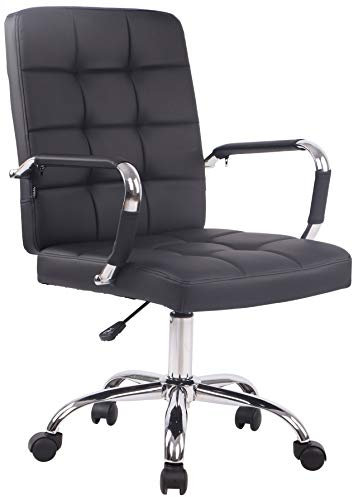 CLP Bürostuhl mit Lehne Deli Pro Kunstleder, Schreibtischstuhl höhenverstellbar drehbar, Farbe:schwarz