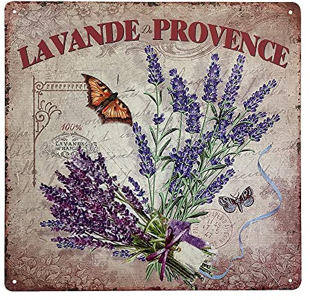 Blechschild Lavande de Provence Dekoschild Lavendel Nostalgie 30x30cm