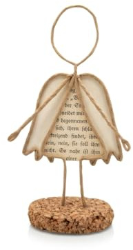Buchfaltkunst Seidl Drahtfigur Engel/Schutzengel, als Geschenk oder Dekoration, z.B. für Geburtstag, Weihnachten, ca. 15 cm