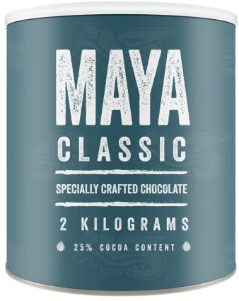Maya Drinks Classic Hot Chocolate Cocoa Powder - Home, Cafe, Business Shop (Vegan, Gluten Free, No GMO's) (2KG Resealable Tub)