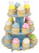 Cupcake Stand Cartone 3 Tier Alzata per Torta Supporto per Cupcake per Baby Shower Genere Reveal Festa Bambini Festa di Compleanno