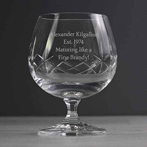Custom Crystal Cut Brandy Cognac Personalised Glass for Best Man Fathers Day Wedding