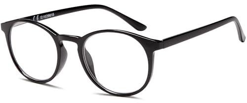 NEW VISION Lesebrille fur Damen Herren Federscharnier Brille Anti-Müdigkeit Blendfreie UV Lesehilfe NV3077 (SCHWARZ, 1.5)