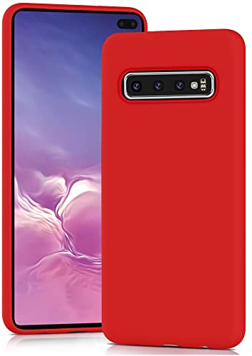 YATWIN Silikon Hülle für Samsung Galaxy S10 Plus, Soft-Touch, Stoßfest, Staubdicht, Ganzkörper-Schutzhülle, Rot