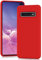 YATWIN Silikon Hülle für Samsung Galaxy S10 Plus, Soft-Touch, Stoßfest, Staubdicht, Ganzkörper-Schutzhülle, Rot