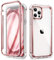 Dexnor Case Compatible with Iphone 12 Pro Max 6.7 Inch, 360 Degree Full Body Shockproof Front and Back Protective Cover with Built-in Screen Protector - Rose Gold
