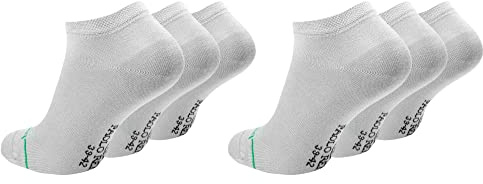 Paolo Renzo Unisex Bambus Sneaker Socken 6 Paar Bambus Sneakersocken für Damen und Herren Kurze Socken Geruchshemmend Größe 35/38 Hellgrau