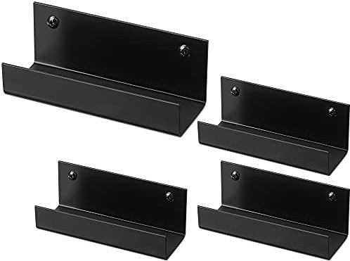 4 Stück Wandhalterung Leiter Wand Schubkarre Aufhänger Stahl Garage Aufbewahrungshaken Schubkarre Aufhänger Garage Haken Schwerlast Garage Aufbewahrung Organizer zum Aufhängen von Leitern Wagen Stuhl Fahrrad (schwarz)