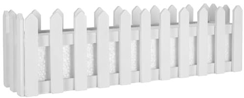 YARDWE Lattenzaun Platten Holz Lattenzaun Blumentopf Fenster Box Pflanzgefäß Garten Pflanzgefäß mit Zaun Design für künstliche Blumenpflanzen Lattenzaun