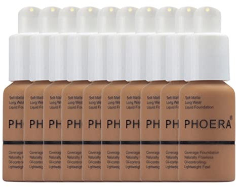 Glamza Phoera Foundation Full Coverage Make-up-Set – 24 Stunden lang anhaltende Ölkontrolle – weiche, glatte, matte makellose Concealer-Creme