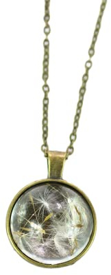Gedankenwunder Manufaktur Pusteblumen Samen Cabochon Einzigartiger, ausdrucksvoller Harz Schmuck in bronze