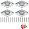 4 Pcs M5 Heavy Duty Pad Eye Plate 304 Stainless Steel Diamond Eye Pad Plate Wall Ceiling Hammock Hooks Hanger with Screws
