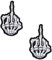 2 Stück Mittelfinger Skelett Schädel Bestickt Aufnäher Patch, Middle Finger Fxxk Aufnähen Patch für Bikers Moto Jeans Jacken Kleidung Taschen Rucksack Uniform