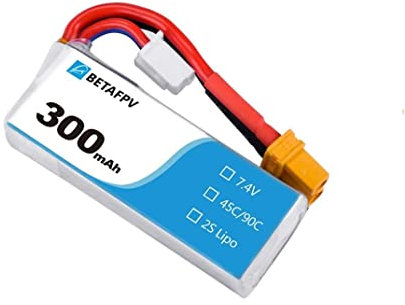 YUNIQUE GREEN-CLEAN-POWER - Batterie Lipo 7.4V 300mAh 45C 2S HV | Connecteur XT30 | Légère, Adaptée pour Drone Radiofly Space Kondor, Quadcopter FPV, Bleu