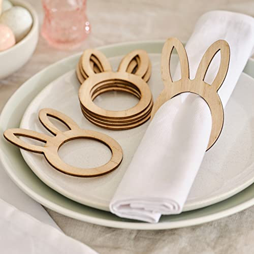 Ginger Ray Wooden Reusable Bunny Serviettenhalter, perfekt für Ostern, 6 Stück, Braun