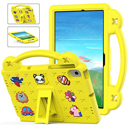 Tablet Case For Nokia T21 T20 (2021 2020) 10.36 Inch Kids Friendly DIY Cartton Cute Doll, Stand with Handle Lightweight EVA Foam Full Body Screen Protection Shockproof Cover Yellow