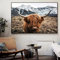 LXTOPN Hochlandrind Bild Leinwanddrucke,Nordic Highland Cow Bilder Druck auf Leinwand Schottisches Hochland kuh Gemälde,Modern Hochlandrind Wandbilder Poster Wohnzimmer Deko,Kein Rahme. (70x105cm)
