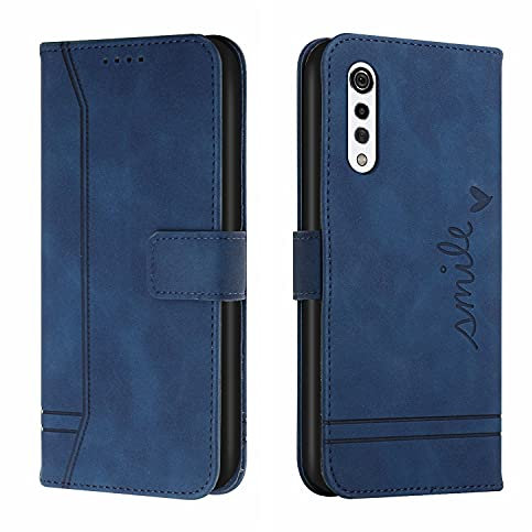 Bravoday Hülle für LG Velvet / G9 / G900, PU Ledertasche Handyhülle Flip Schutzhülle Kompatibel mit LG Velvet / G9 / G900, mit Kartenfäch & Kickstand, Blau
