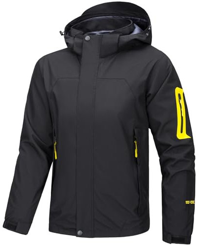 Eocicvvi Veste Softshell Capuche Amovible Homme Impermeable Blouson Coupe Vent Manteau Extérieur Randonnée Légère Vestes Style décontracté