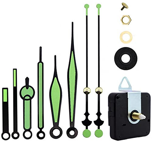 HEIBTENY Quarz-Uhrwerk Geruschloses, Leuchtzeiger für Wanduhr,Uhrwerk Lautloses Uhr Zubehör, Geräuschlose Bewegung + 3 Sätze von Nadeln unabhängig