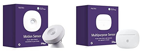 SmartThings Aeotec Zigbee Motion Sensor - automatic control of light integrated temperature sensor, compatible with Echo Plus and Philips Hue. & SmartThings Zigbee Multipurpose Sensor