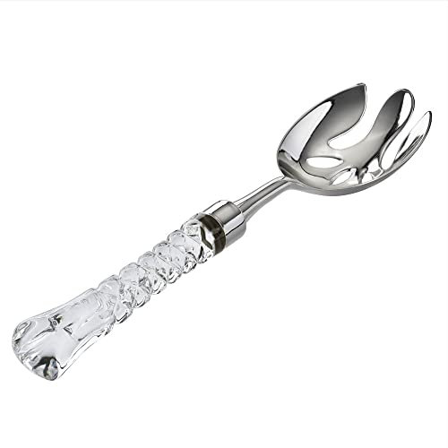 VILLA ITALIA Salatgabel versilbert mit Kristallgriff Salatgabel Plattiertes Servierbesteck Kristallglas Besteckserie versilbert ASEDA