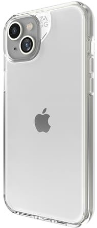 ZAGG Crystal Palace iPhone 15 Plus Clear Phone Case - Drop Protection (13ft/4m), Anti-Vergilbung & Kratzfeste iPhone Hülle, Kabellose Ladekompatibilität