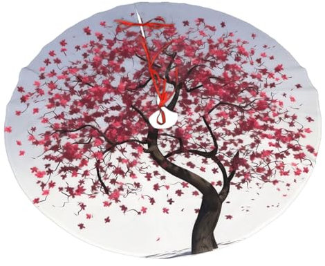 Kleiner Weihnachtsbaumrock, 76,2 cm, japanischer Kirschbaum, bedruckt, Weihnachtsbaumrock, flauschige Weihnachtsbaumröcke für Urlaub, Zuhause, Party, Weihnachtsdekorationen