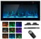 GiantexUK 36/91cm Electric Fireplace, Freestanding/Wall Mounted/Recessed Electric Fire with 9 Flame Colors, 5-Level Brightness, Adjustable Thermostat, Remote Control & 8H Timer, 750W/1500W, 46㎡