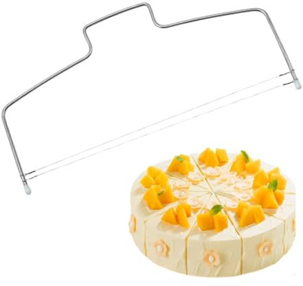 JTKREW Coupe Gateau, Couteau Gateau à Trancher, Coupe-gâteau, Diviseur à Gâteau, Outil de Pâtisserie Lissoir, Couteau Gateau Réglable en Hauteur, Coupe-gâteau en Acier Inoxydable avec Fils De Coupe