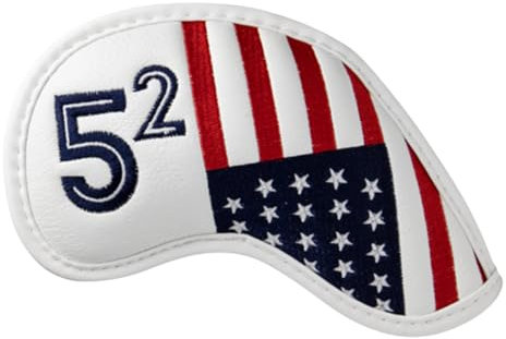 Golfschlägerkopfhaube mit amerikanischer Flagge, US-Flagge, Keilabdeckung 52 für Taylor Made, Ping, Callaway, Mizuno – Premium-Leder-Golfschlägerhaube, Schlägerhaube für Herren
