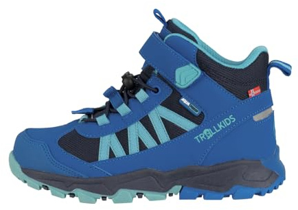 Trollkids Kids Tronfjell Hiker Mid | wasserdichter Outdoor-Schuh mit hohem Schaft, Schnellverschluss, Reflektor und verstärkter Zehenpartie.
