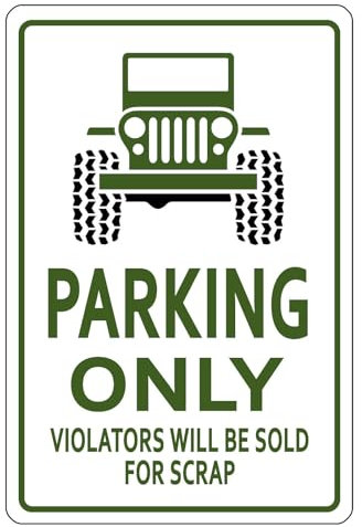 Stmoau Panneau en métal Jeep Parking Only pour garçon, voiture, garage, vintage, rétro, drôle, décoration murale pour la maison et l'extérieur