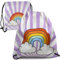 MIJOMA Bunter Turnbeutel Sportbeutel - Leichter Rucksack für Kinder, Ideal für Sport, Schule & Reisen, 34x31cm, Kordelzugbeutel aus strapazierfähigem Polyester (Rainbow)