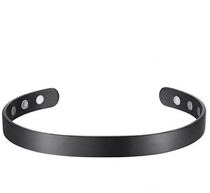 Magnetisches Armband mit 10 Magneten aus Titan - Schwarze Kraft