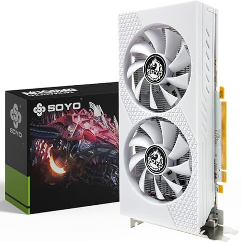 SOYO AMD Radeon RX580 Scheda grafica da 8 GB, scheda video GDDR5 a 256 bit per giochi su PC con porta HDMI DVI Display Port PCI Express x 16 3.0 Dual Fans Gaming Scheda grafica